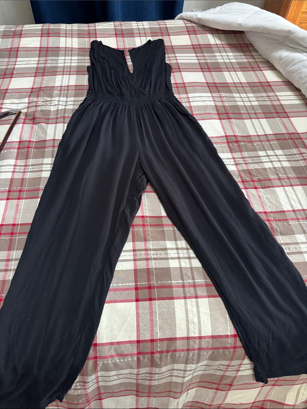 Abercrombie & Fitch Black Sleeveless V-Neck Jumpsuit